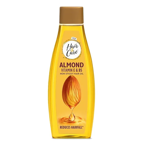 [Apply 25% Coupon] Hair & Care Almond, Vitamin E & B5 Non-Sticky Hair Oil - 500ml | Up to 90% Less Hair Fall | Frizz Control | Smooth & Glossy Hair