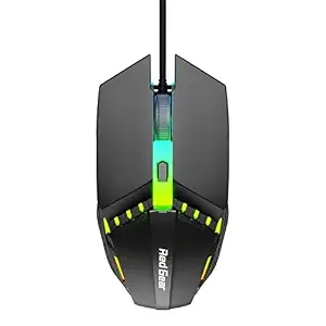 Redgear A-10 Wired Gaming Mouse with RGB LED, Lightweight and Durable Design, DPI Upto 2400, Compatible with Windows.