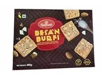 Haldiram's Besan Burfi 400g, Indian Sweets Diwali Gift Pack, Traditional Indian Sweet Made with Nuts & Gram Pulse Flour