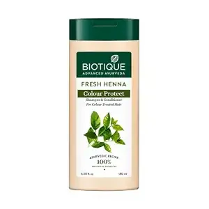 [Apply 3% Coupon] Biotique Fresh Henna Color Protect Shampoo & Conditioner | Gentle Care for Color-Treated Hair | Helps Maintain Hair Color, Strengthen & Nourish Hair | Henna & Botanical Extracts | 180ml