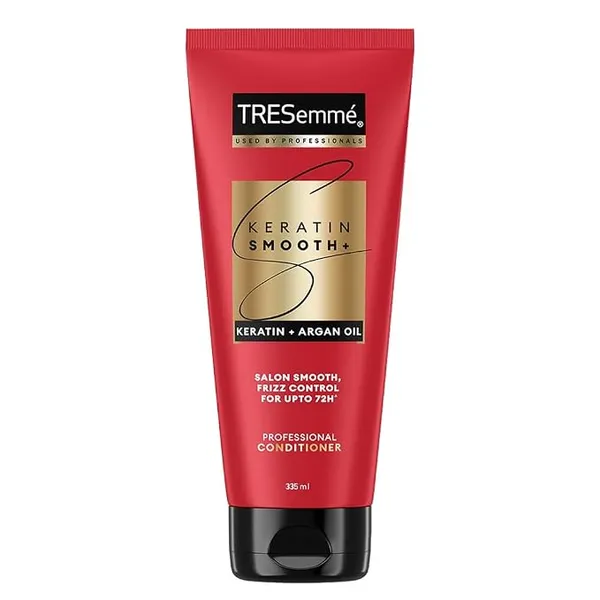 TRESemmé Keratin Smooth Anti Frizz Conditioner 335ml | 72H Frizz Control with Keratin Protein & Argan Oil | Paraben Free Hair Conditioner for Dry Frizzy Hair