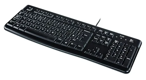 [Apay ICICI CC] Logitech K120 Wired Keyboard for Windows, USB Plug-and-Play, Full-Size, Spill-Resistant, Curved Space Bar, Compatible with PC, Laptop