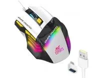 Ant Esports GM100 V2 Optical Gaming Mouse,7 Button Wired USB Mouse, 4000 FPS Sensor, 3600 DPI, RGB Lighting,1.5m PVC Cable, Ergonomic Design, for Windows PC, Laptop,Gaming & Office Use- Black & White