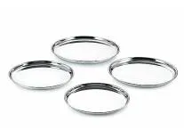 neelam - SBCT009P Stainless Steel 9 22G Plate Buffet, 20 cm, Silver, Set of 4