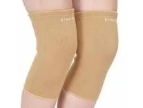 STRAUSS Elastic Knee Cap Support |Ankle, Knee, Elbow Support for Sports & Workout | Adjustable Compression for Men, Women |Ideal for Gym, Running, Recovery Support |Size: Large| 1Pair (Beige)