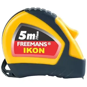 FREEMANS IKON 5m:19mm Steel Inchi Measuring Tape - 5m With Unbreakable ABS case || Soft Grip Bi-material Case || Auto-lock and Belt Clip || Measurement Tape