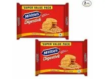 McVities Digestive High Fibre Biscuits with Goodness of Wholewheat,Super Saver Family Pack, 959.1g, Super Saver Family Pack - Pack of 2