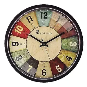 Amazon Brand - Solimo 12-Inch Plastic & Glass Analog Wall Clock - Classic Roulette (Silent Movement, Black Frame) Rs.465 @ Amazon