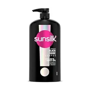 Sunsilk Stunning Black Shine Shampoo 1 l| with Amla + Oil & Pearl Protein| Gives Shiny| Moisturised and Fuller Hair - Paraben Free