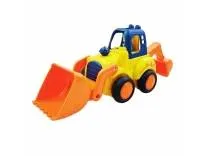 [Apply 3% Coupon] PLUSPOINT Construction Bulldozer Toy Truck – Friction Powered Excavator Engineering Vehicle with Moveable Joints, Sand Play Toy & Birthday Gift for Kids 3+ Years