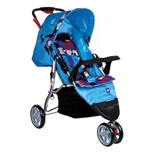 Mee Mee Baby Stroller/Pram for 0-3 Years - Spacious Storage, Feeding Tray, Recline, Reversible Handlebar, Safety Harness, Cushioned Seat (Blue) Rs.3086 @ Amazon