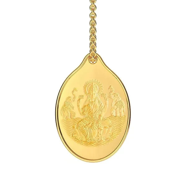[HDFC CC + Cashback ] Malabar Gold & Diamonds 24K (999) Gold Coin Pendant 2 grams |Gold Coin cum Pendant for Birthday, Wedding, Akshaya Tritiya & Festive Gift, Goddess Laxmi Impression