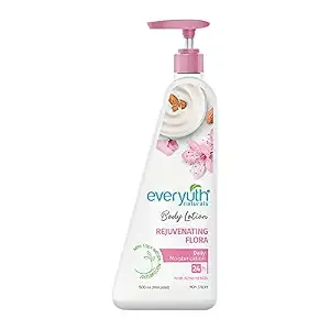 Everyuth Naturals Rejuvenating Flora Body Lotion | 24Hr Hydration | Smooth, Radiant & Healthy Skin | With 100% Natural Almond Milk | Daily Moisturization for All Skin Types - 500ml Bottle