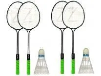 Klapp Zigma Badminton Set; Pack of Four Badminton Set with 2 Pcs Shuttlecock with Cover