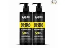Beardo Ultraglow Body Lotion for Men's Skin | Intense Hydration for Winter | Ultra-Light Weight & Instant Absorption| Heals & Repairs | 250ml X 2