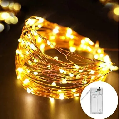 (Min Buy 2) Desidiya Fairy String Decorative LED Lights Warm White, 6 Meters, 55 LED's String Lights for Diwali Decoration, Home, Christmas, Pack of 1 (Battery Not Included)