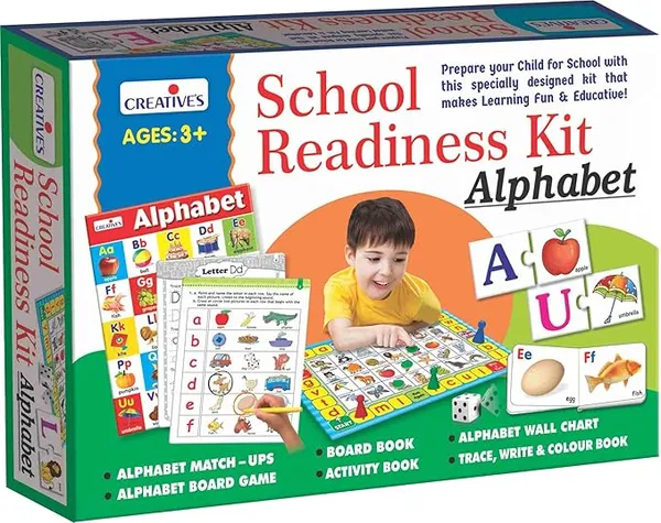Creative's School Readiness Kit-Alphabet | Early Learning Kit for Kids | Pre-School Learning Game | Alphabet Board Book| Board Game | Wall Chart | Match-ups | Best Gift for 3 & Up Rs.233 @ Amazon
