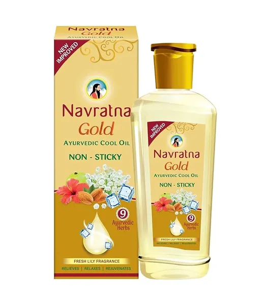 Navratna Gold Ayurvedic Cool Oil | Goodness of Almonds | Non-Sticky and Fresh Lily Fragrance | 500ml Rs.254 @ Amazon