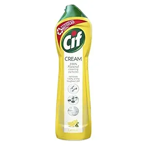 (Min Buy 2) Cif Abrasive Surface Cleaner Cream, Lemon| Kitchen & Bathroom, Removes Grease, Dirt & Tough Stains with Natural Cleaning Particles, 500 ml