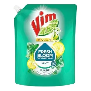 Vim ProClean Dishwash Liquid with Mint powered by RhamnoTech™, Fresh Bloom with Every Wash, Removes Tough Grease and Odours, 1700 ml