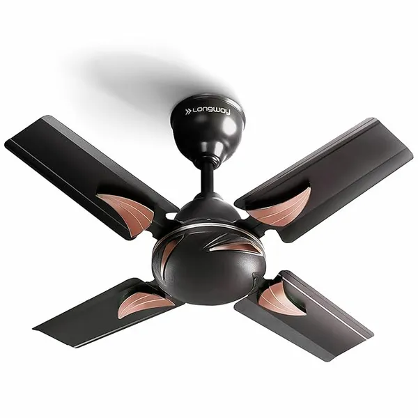 LONGWAY Creta P1 600 mm/24 inch Ultra High Speed 4 Blade Anti-Dust Decorative Star Rated Ceiling Fan 2 Years Warranty (Smoked Brown, Pack of 1)