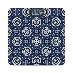 Lifelong Azure Weighing Scale (LLWS72 Indian Cultural Series - Gujarat)|Digital Weight Machine for Body Weight|6mm Thick Tempered Glass with LCD Display|Bathroom Weighing Scale (Blue) Rs.379 @ Amazon