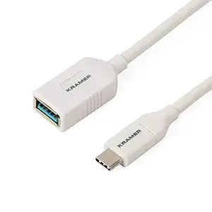 Kramer USB 3.1 Type C to USB A Female Adapter Supporting 5Gbps Compatible with Mac,Windows,Google OS & Devices, White, ADC-USB31/CAE Rs.170 @ Amazon