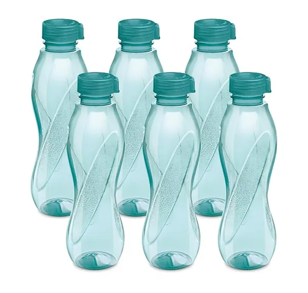 MILTON Oscar, Pack of 6 Water Bottles, 1 Litre each, Reusable Plastic Fridge Bottle Set, BPA Free and Leak Proof Bottles for Travel, Work, Blue Rs.189 @ Amazon