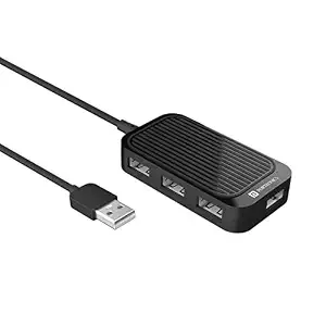 Portronics Mport 4D USB Hub Dock (4-in-1), Multiport USB Dock with Long Cable and up to 480 Mbps High Data Transfer Speed (Black)