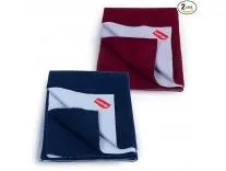 LuvLap Instadry Waterproof Baby Dry Sheet, Small Size 50x70 cm, Extra Absorbent Quick Dry Sheet for New Born,Toddler, Anti-Piling Fleece for Baby, Bed Protector, Pack of 2, Maroon & Navy Blue Rs.179 @ Amazon