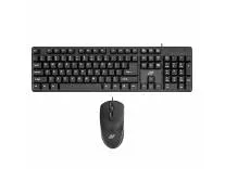 Ant Value FKBRI02 Wired Keyboard and Mouse Combo,Full-Size Keyboard and Mouse Combo with Optical 3 Button Mouse, USB Plug-and-Play, Compatible with Desktop, Laptop, Notebook - Black