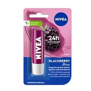 NIVEA Lip Balm, Fruity Berry Shine, 4.8gm, Purple