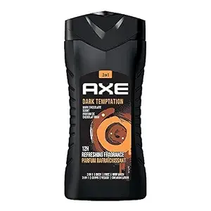 (Min Buy 2) Axe Dark Temptation 3 In 1 Body, Face & Hair Wash for Men, Long-Lasting Refreshing Dark Chocolate Fragrance for Up To 12hrs, Natural Origin Ingredients, Removes Odor & Bacteria, No Parabens, Dermatologically Tested, 250ml