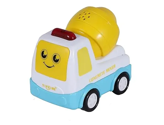 TOYZONE Friction Powered Mini Truck Series | Made in India | Friction Powered Toy | Unbreakable City Service Truck | Pull Back | Push & Go Crawling Toys (My Road Runners Cement Mixer)