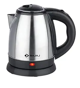 Bajaj KTX 1.2 Litre DLX Electric Kettle | 1350W Kettle With Stainless Steel Body | Cordless Operation | Auto Shut-Off Mechanism | 2-Yr Warranty 【Silver & Black】