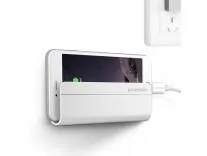 STRIFF Wall Mount Phone Holder with Adhesive Strips, Charging Holder Compatible with iPhone, Smartphone and Mini Tablet (Pack of 1) (White) Rs.84 @ Amazon