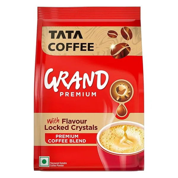 Tata Premium Instant Coffee, 90g/100g Pouch, 100% Pure Coffee, With Flavour Locked Decoction Crystals, Rich Aroma & Great Taste