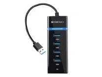Zebronics 300HB 4 Port USB 3.0 Hub with Hi-Speed Data Transfer, LED Indication, 15cm Cable, Backward Compatible, Multi Device Connection, Plug Play Usage, Glossy Finish and Lightweight Design