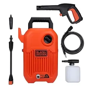 [HDFC CC] BLACK+DECKER BEPW1600 1300W 1600 PSI 110 Bar Pressure Washer for Car, Bike, Home & Garden Cleaning Use with Multiple Accessories Included, 1 Year Warranty, Orange & Black