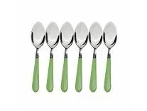 ATEVON Stainless Steel Dinner Spoons - 6 Pcs, Multicolor