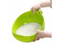 E-COSMOS Water Strainer Multi-Use Strainer/Washer Bowl for Rice Vegetable & Fruits (Rice Bowl) (Pack of 1, Green) Rs.58 @ Amazon