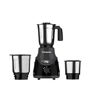 Crompton DS 500 BLKX 500-Watt Mixer Grinder with Powertron Motor & Motor Vent-X Technology (3 Stainless Steel Jars, Black & Grey)