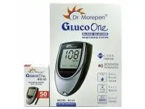 Dr. Morepen GlucoOne Blood Glucose Monitor Model BG-03 with 50 Strips | Silver