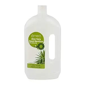 Omeo Aloe Vera Hand Instant Sanitizer Gel 1 litre, Refill Pack, 70% Alcohol| Skin Friendly, Safe for Kids| 99.99% Germs Free Protection, Anti Bacterial| Advance Formula, Quick Dry