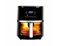 [HDFC CC] Faber 6L 1500W Digital Air Fryer | Fry, Bake, Roast, Toast, Defrost, Grill & Reheat | 85% Less Oil, 360° Air Cooking | 8-Preset Menu, LED Display & Touch Control, Non-Stick Pan, View Window | (Black)