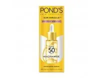 POND’S Sun Miracle SPF 50 PA++ Sunscreen Serum - Protect & Bright, With 1.25% Niacinamide, Prevent & Fade Dark Spots, Lightweight, No White Cast 14ml
