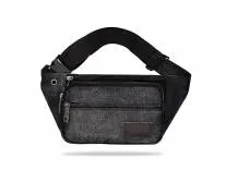 Kraptick Premium Unisex Waist Bag for Men and Women - Stylish Fanny Pack, Hip Bag, Travel Money Belt (Canvas Black) Rs.195 @ Amazon