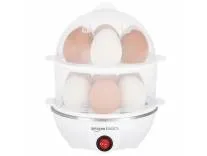 amazon basics Double Decker Egg Boiler | 350 Watt | Boils Upto 14 Eggs | 3 Boiling Modes, Overheat Protection | Stainless Steel Heating Plate, Measuring Cup | 500 ml | Durable | Plastic | White