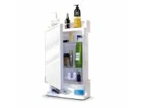 Bathroom Cabinet with Mirror Plastic Strong Rich Look | Bathroom Accessories | Storage Organiser and Shelf, 21 x 12 inches, White