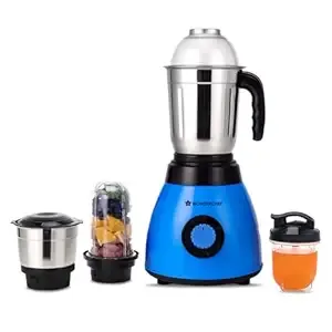 Wonderchef Acura Blender Pro Mixer Grinder 500W, 230V~50Hz, 4 Jars(2 Stainless Steel + 2 Polycarbonate Jars), Black & Blue, 2 Years Warranty by Wonderchef